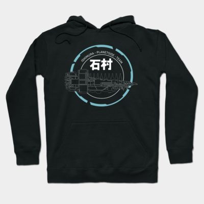 Ishimura Planetside Team Black Print Hoodie Official Dead Space Merch